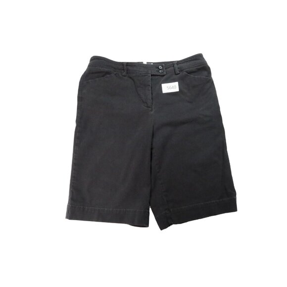 JONES NEW YORK SPORT Shorts Women's Slash Pocket Flat Front Bermudas Black 12 - Picture 11 of 11